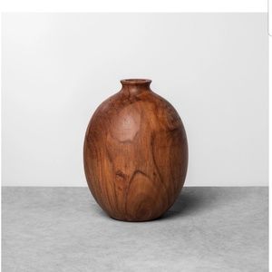 Wooden vase with free greenery